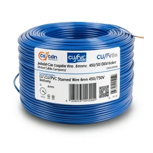 لفة سلك نحاس مجدول CU/PVC مقاس 6mm، 450/750 فولت، لون أزرق | شركة كابلات جدة
