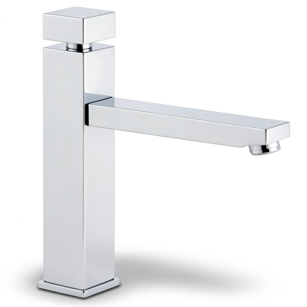 Italian Automatic Jacuzzi Brass Washbasin Mixer, Chrome, Square Shape