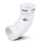 UPVC Elbow Long Radius 45° Outside Diameter 160 mm White Color | SAPPCO