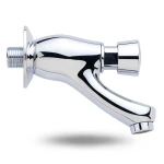 Automatic Brass Washbasin Mixer Single Line Self Locking Chrome