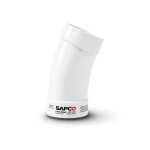 UPVC Elbow Long Radius 22.5° Outside Diameter 110 mm White Color | SAPPCO