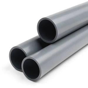 أنابيب بلاستيك UPVC ضغط 6 بار مقاس 6 إنش سمك 5.2 مم لون رمادي غامق