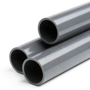 أنابيب بلاستيك UPVC ضغط 6 بار مقاس 8 إنش سمك 6.1 مم لون رمادي غامق