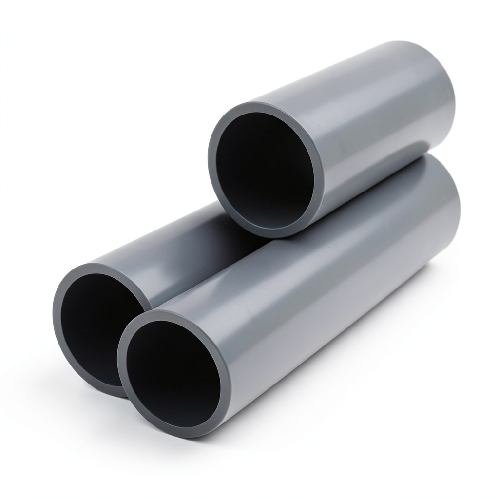 UPVC Plastic Pipe PN 9 Bar Size 2 inch Thickness 3 mm Dark Gray