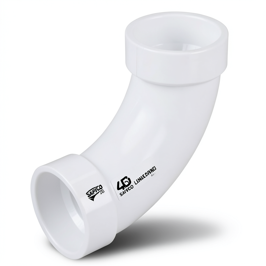 UPVC Elbow Long Radius 45° Outside Diameter 75 mm White Color | SAPPCO