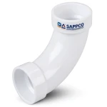 UPVC Elbow Long Radius 45° Outside Diameter 200 mm White Color | SAPPCO
