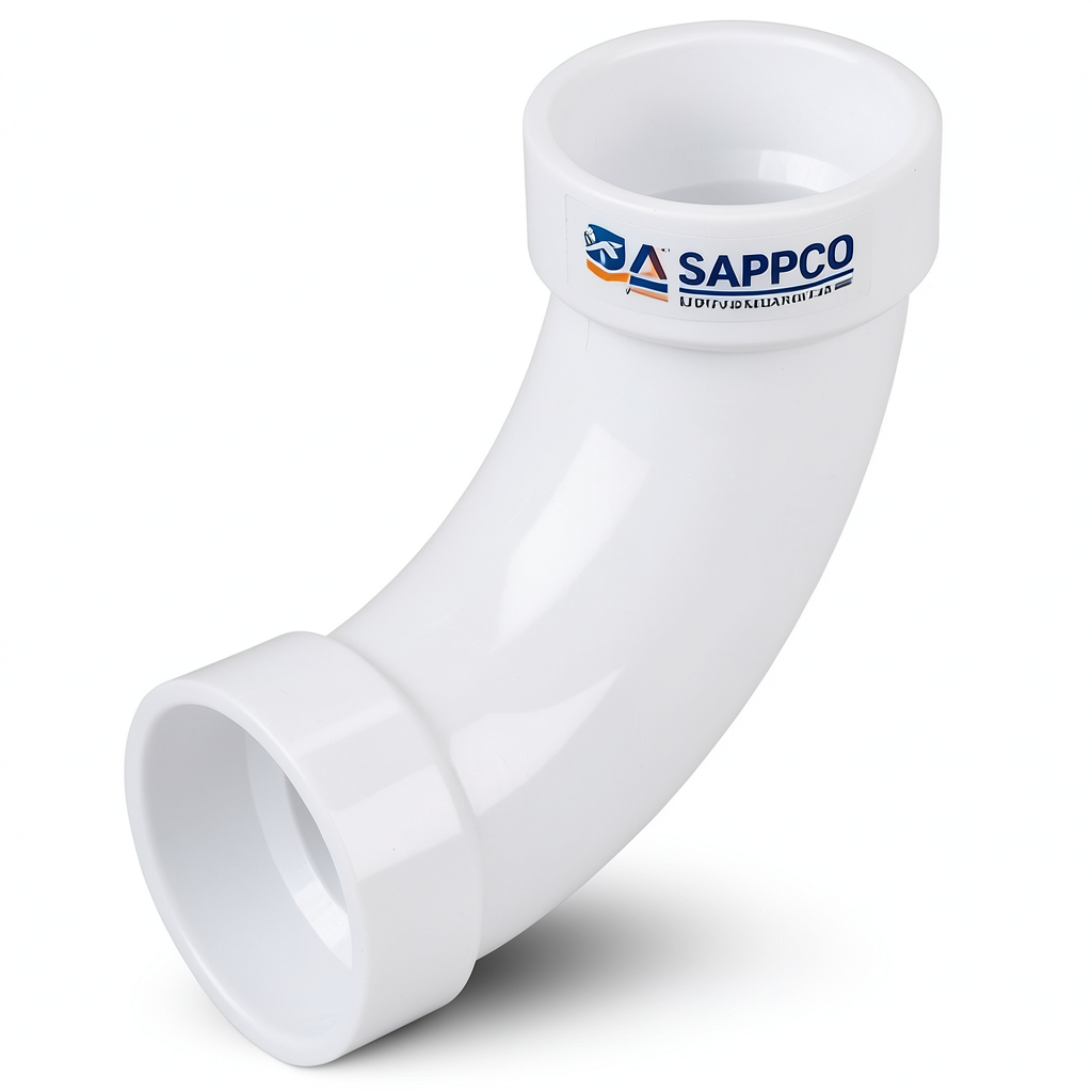 UPVC Elbow Long Radius 45° Outside Diameter 200 mm White Color | SAPPCO