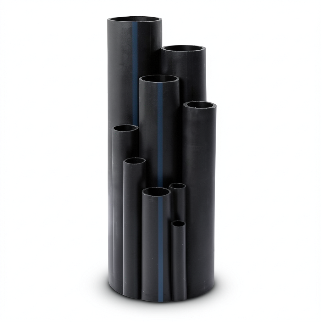 HDPE Pipe Pressure 16 Bar PE 100 Size 450 mm Thickness 50.3 mm Black