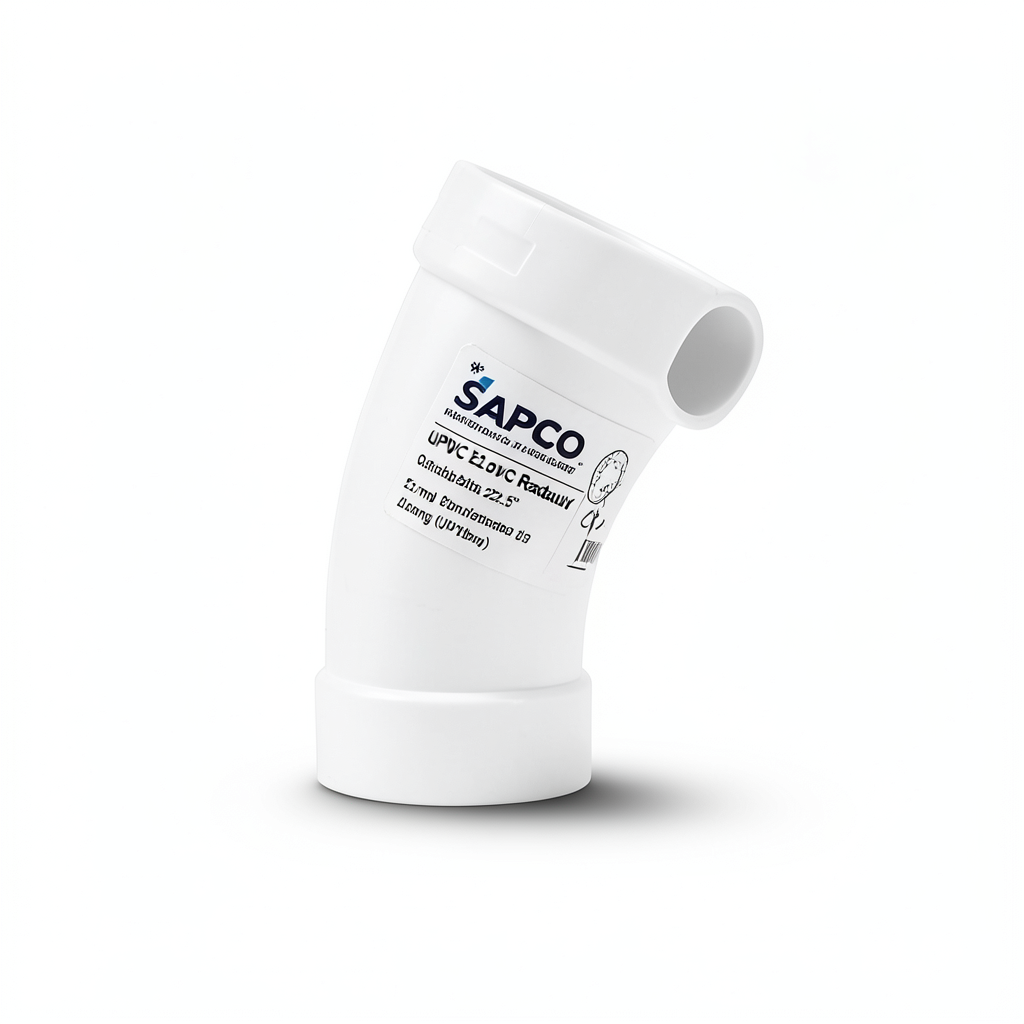 UPVC Elbow Long Radius 22.5° Outside Diameter 25 mm White Color | SAPPCO