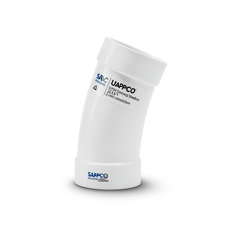 UPVC Elbow Long Radius 22.5° Outside Diameter 32 mm White Color | SAPPCO