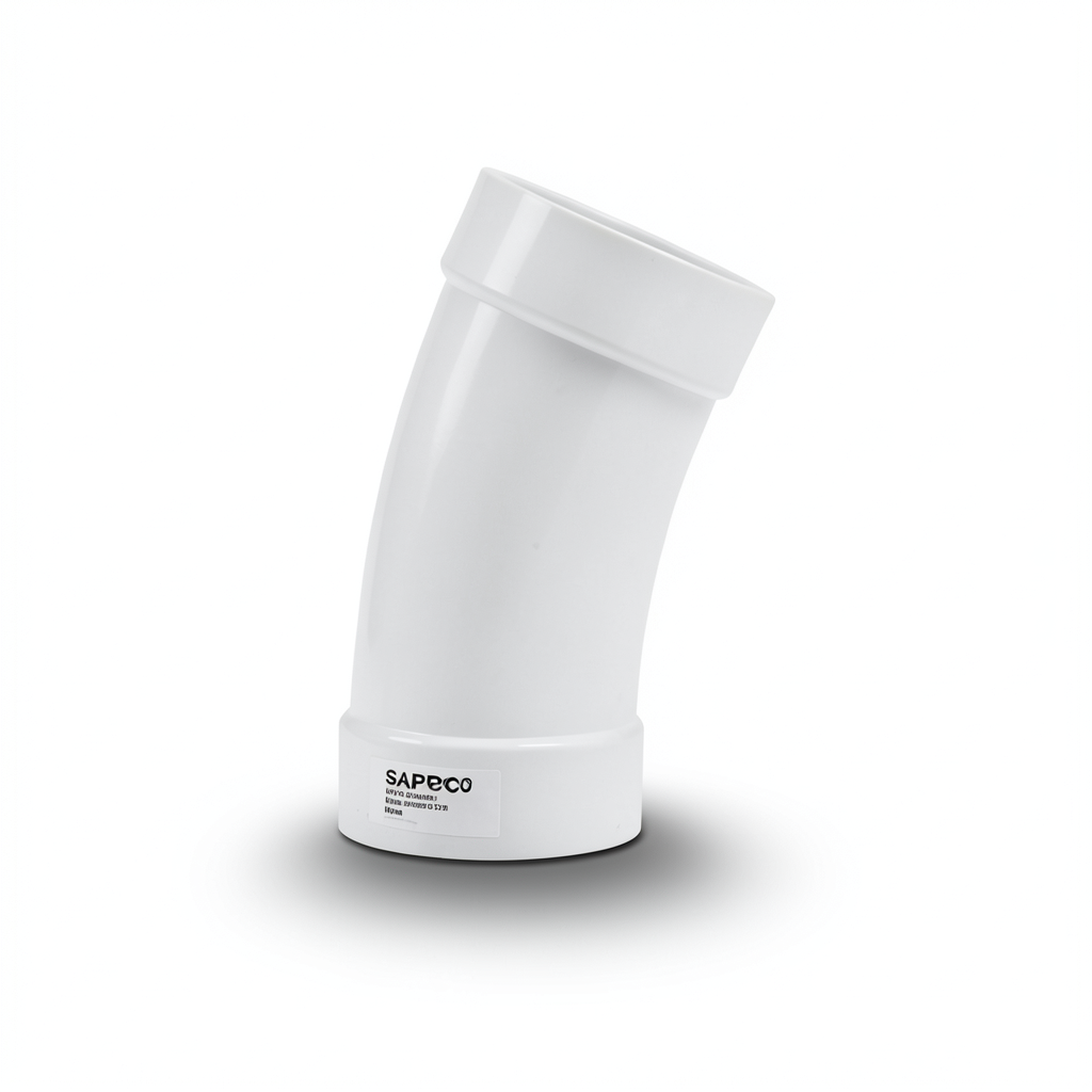 UPVC Elbow Long Radius 22.5° Outside Diameter 63 mm White Color | SAPPCO
