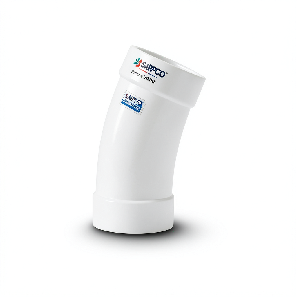 UPVC Elbow Long Radius 22.5° Outside Diameter 75 mm White Color | SAPPCO