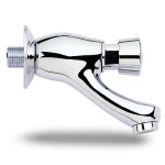 Automatic Brass Washbasin Mixer Single Line Self Locking Chrome