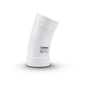 كوع UPVC طويل نصف قطر زاوية 22.5° قطر خارجي 90 مم لون أبيض | سابكو