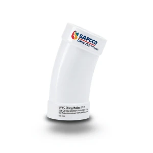 UPVC Elbow Long Radius 22.5° Outside Diameter 110 mm White Color | SAPPCO