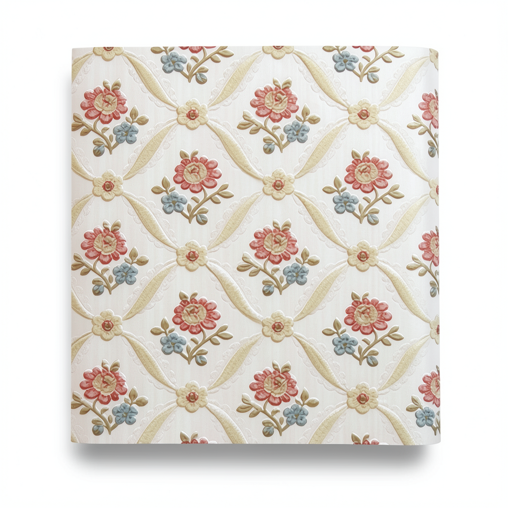 Wallpaper Ducali Design White with Red Color, Size 10 m², Made in Russia | Ducali