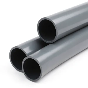 أنابيب بلاستيك UPVC ضغط 6 بار مقاس 3 إنش سمك 3.4 مم لون رمادي غامق