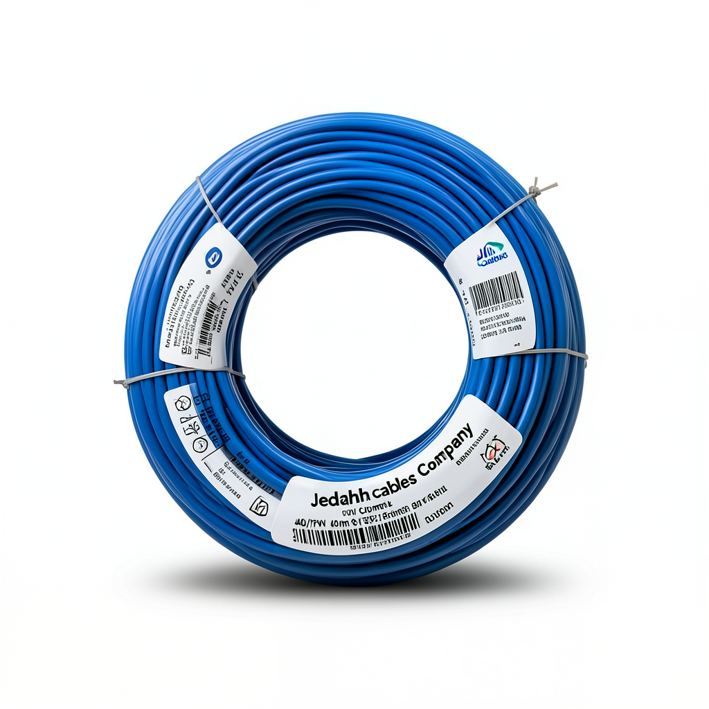 سلك نحاس مجدول CU/PVC مقاس 16mm2، 450/750 فولت، لون أزرق | شركة كابلات جدة