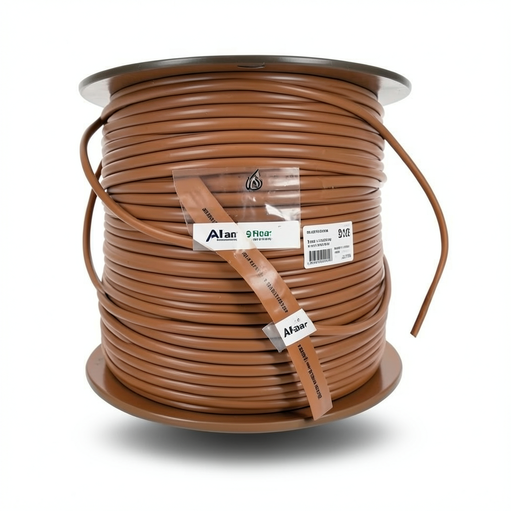 سلك نحاس مصمت مقاوم للحراره احادى النواة معزول PVC 90º مقاس 1 مم² 300/500 فولت 300 قدم بني | شركة الفنار