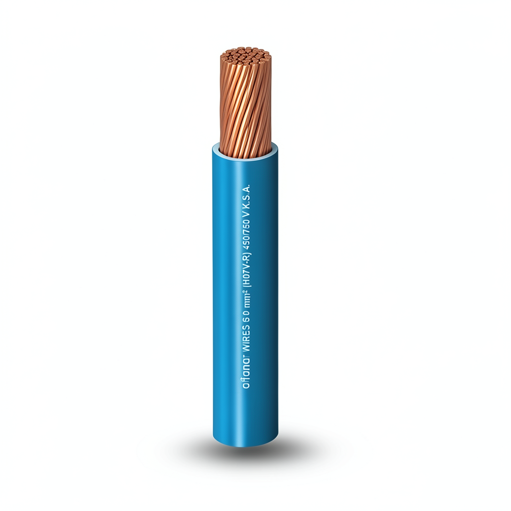 كابل نحاس مجدول أحادي النواة معزول PVC 70º شركة الفنار مقاس 2.5 مم² 450/750 فولت طول 300 قدم أزرق | شركة الفنار