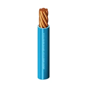 كابل نحاس مجدول احادى النواة معزول PVC 70º شركة الفنار مقاس 4 مم² 450/750 فولت طول 300 قدم أزرق