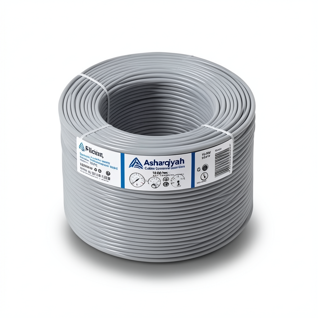 لفة سلك مفرد 16 AWG نحاس مجدول عزل PVC +105°C رمادي، 1000 فولت، طول 2500 قدم | شركة كابلات الشرقية للصناعة