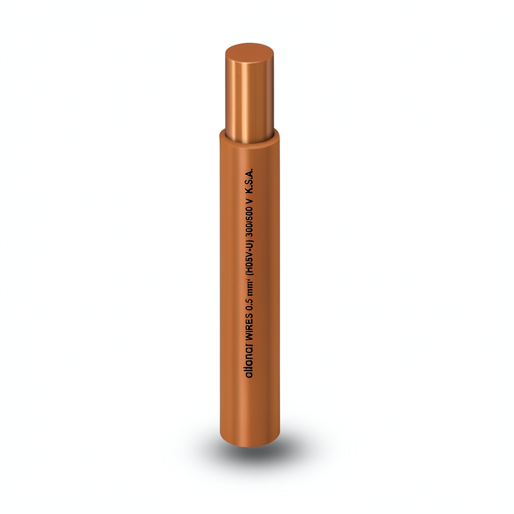 Heat Resistant Single Core Solid Copper Cable PVC 90 ºC 1 mm² 300/500 Volt 300 Feet Brown | Al Fanar
