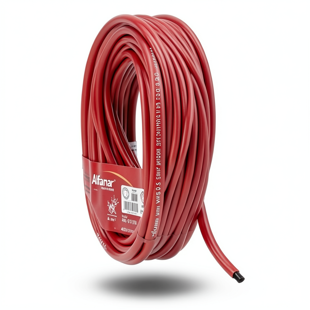 سلك نحاس مرن معزول PVC مقاس 4mm 450/750V، لون أحمر | Alfanar من شركة الفنار