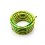 سلك نحاس مصمت مقاوم للحراره احادى النواة معزول PVC 90º 0.75 مم² 300/500 فولت 300 قدم اصفر مع الاخضر | شركة الفنار