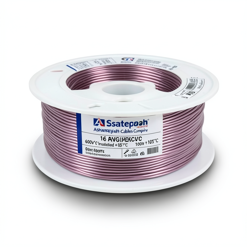 سلك كهرباء 16 AWG نحاس مجدول مطلي بالقصدير عزل PVC +105°C بنفسجي، 600 فولت | شركة كابلات الشرقية للصناعة
