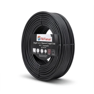 سلك نحاس مجدول مقاوم للحراره احادى النواة معزول PVC 90º 2.5 مم² 450/750 فولت 300 قدم اسود | شركة الفنار