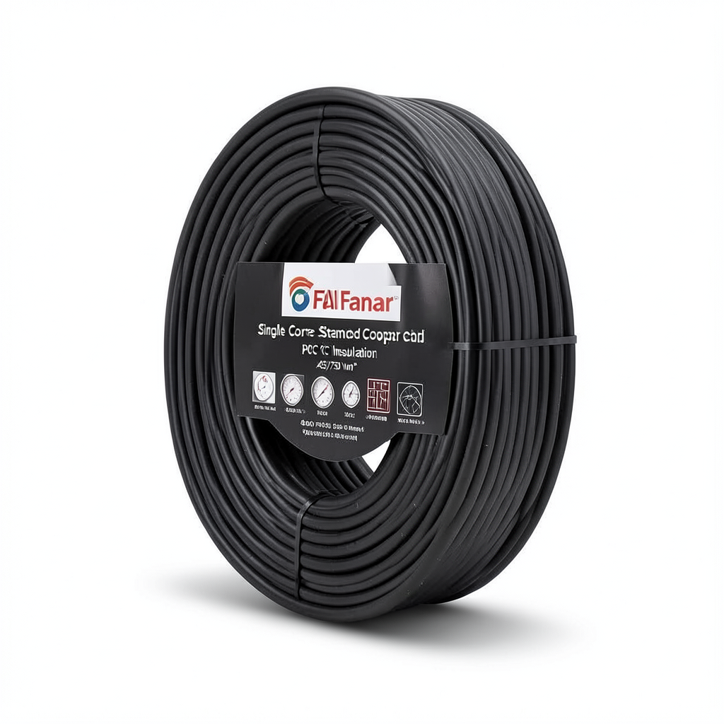 Heat Resistant Single Core Stranded Copper Cable PVC 90 ºC Insulation 2.5 mm² 450/750 Volt 300 Feet Black | Al Fanar