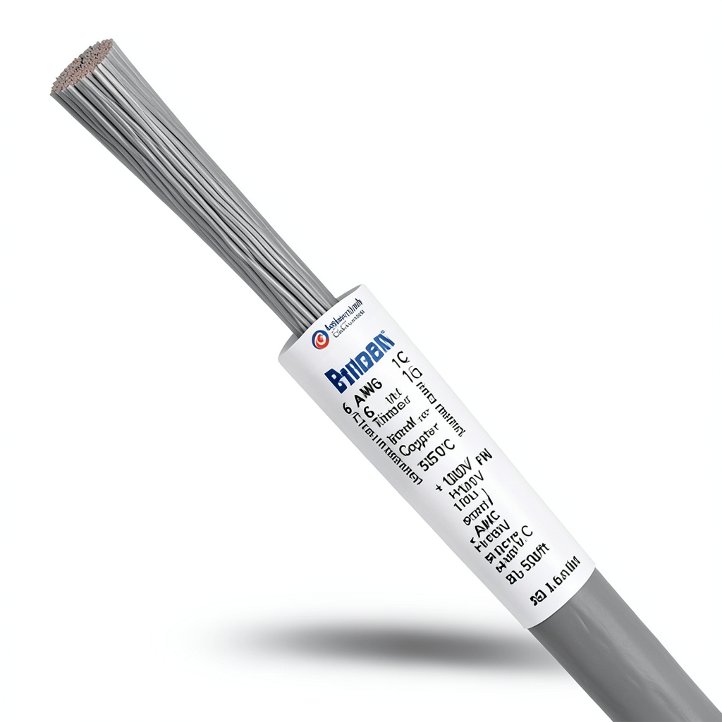 سلك مفرد نحاس مجدول 6 AWG مطلي قصدير، عزل PVC +105°C رمادي، 500 قدم | شركة كابلات الشرقية للصناعة
