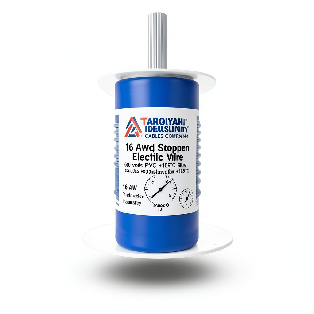 سلك كهرباء 16 AWG نحاس مجدول مطلي بالقصدير 600 فولت معزول PVC +105°C ازرق | شركة كابلات الشرقية للصناعة