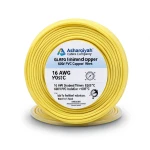 16 AWG Stranded Tinned Copper Electric Wire 600 V PVC Insulation +105°C Yellow | Asharqiyah Cables Company for Industry
