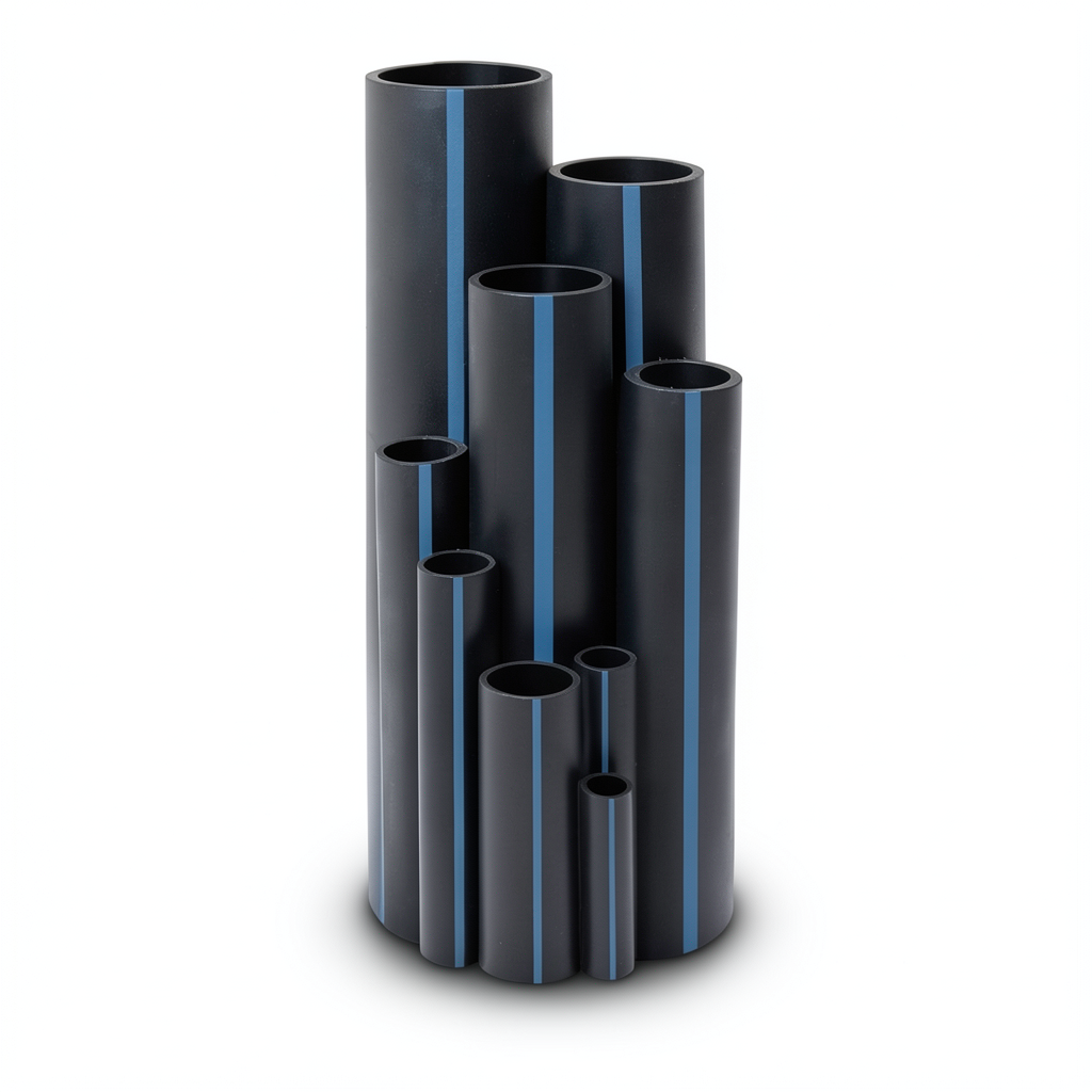 انابيب HDPE ضغط 16 بار PE 100 مقاس 355 مم سماكة 39.7 مم لون اسود