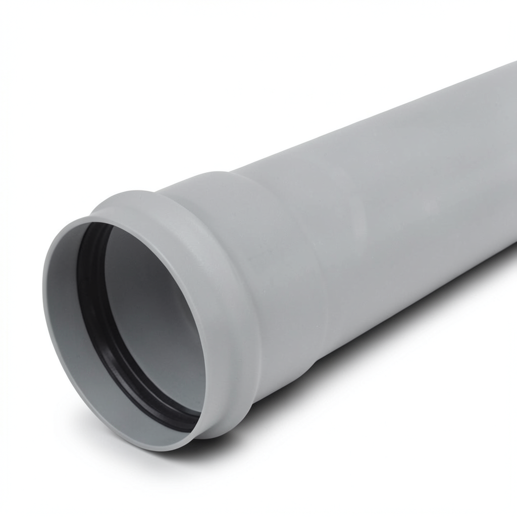 UPVC Plastic Pipe PN 6 Bar Class 3, Size 90 mm, Thickness 2.7 mm, Grey Color