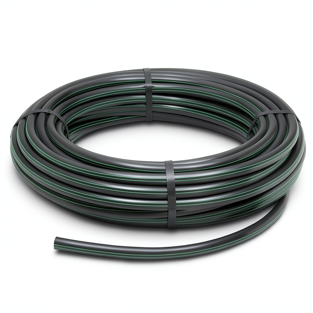 لفة أنابيب HDPE ضغط 16 بار PE 100 مقاس 25 ملم سمك 2.8 ملم لون أسود