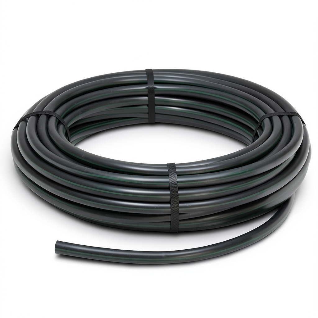 High Density Polyethylene Coil Pipe Pressure 16 Bar PE 100 Size 32 mm Thickness 3.6 mm Black