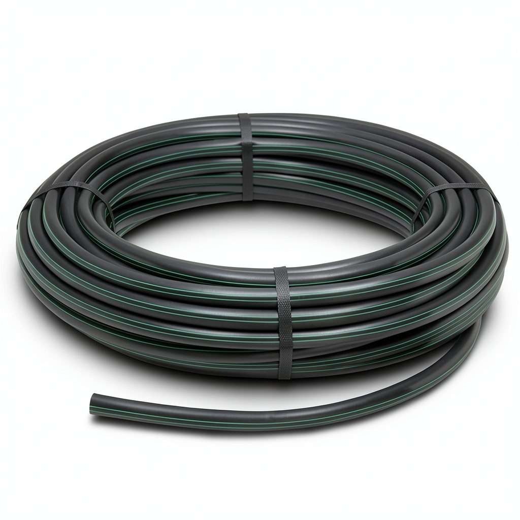 لفة أنابيب HDPE ضغط 16 بار PE 100 مقاس 50 مم سمك 5.6 مم لون أسود