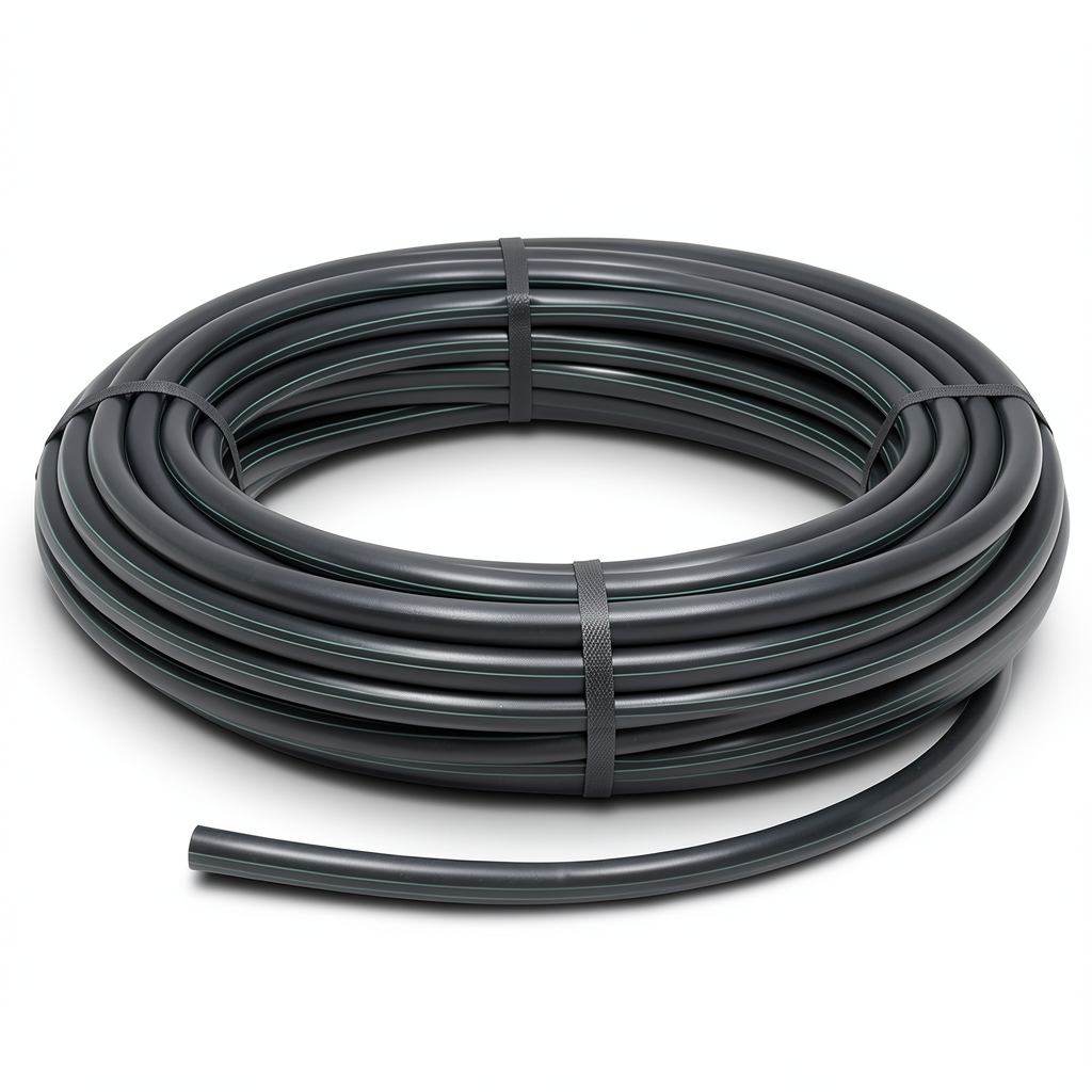 HDPE Plastic Coil Pipe Pressure 16 Bar PE 100 Size 75 mm Thickness 8.4 mm Black