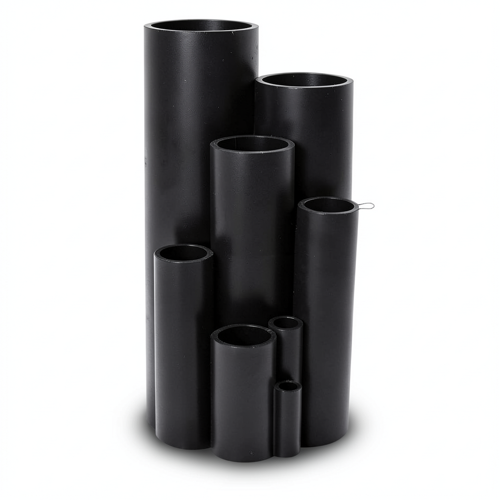 أنابيب HDPE ضغط 4 بار PE 100 مقاس 110 مم سمك 3.1 مم لون أسود