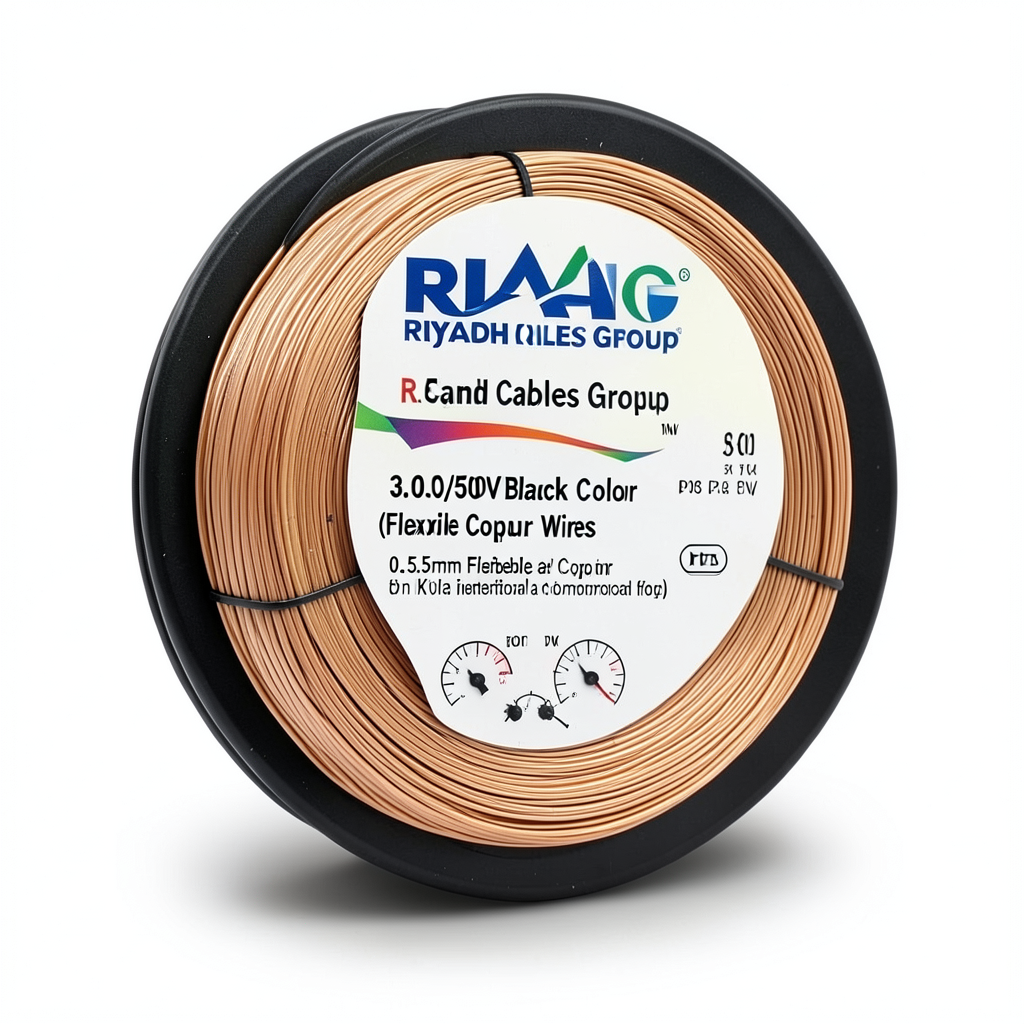 0.5mm Flexible Copper Wire 300/500V Black Color | Riyadh Cables Group