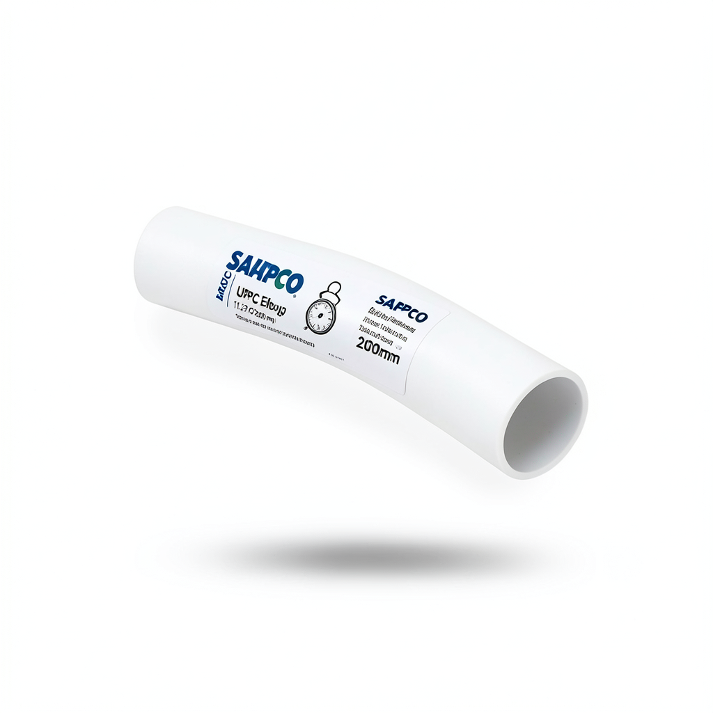 UPVC Elbow Long Radius 11.25° Outside Diameter 200 mm White Color | SAPPCO