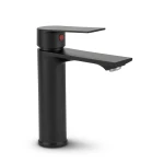 Modern Black Short Washbasin Mixer Height 16 cm