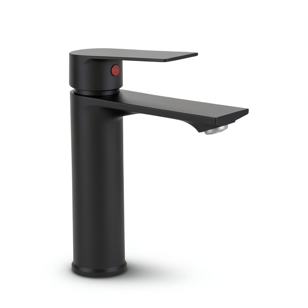 Modern Black Short Washbasin Mixer Height 16 cm