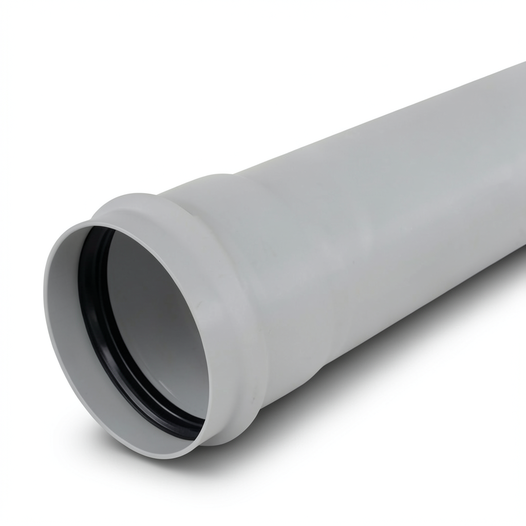 مواسير يو بي في سي ضغط 6 بار كلاس 3، مقاس 75 mm، سماكة 2.2 mm، لون رمادي