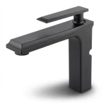 Short Black Washbasin Tap, Durable Corrosion-Resistant