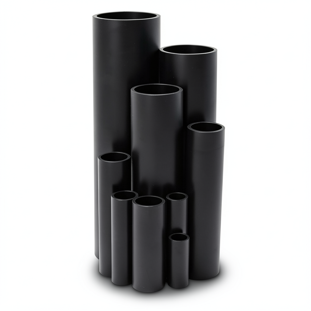 HDPE Pipes Pressure 4 Bar PE 100 OD 125 mm Thickness 3.6 mm Black