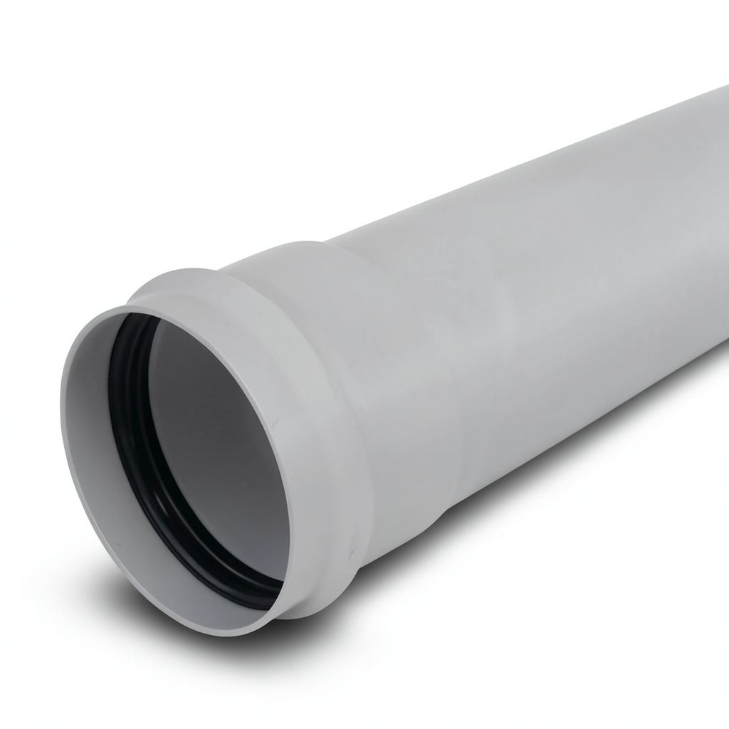 UPVC Plastic Pipes PN 2 Bar Class 1, Size 180 mm, Thickness 1.8 mm, Gray Color